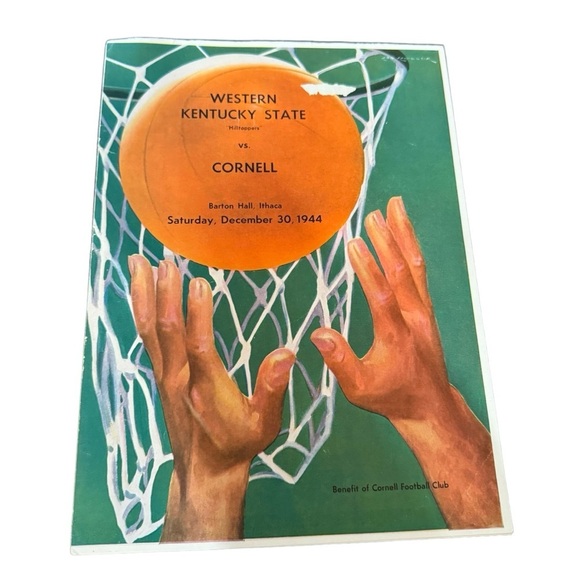 1944 Western Kentucky State Vs. Cornell Original Basketball Program WWII Era - Picture 1 of 8